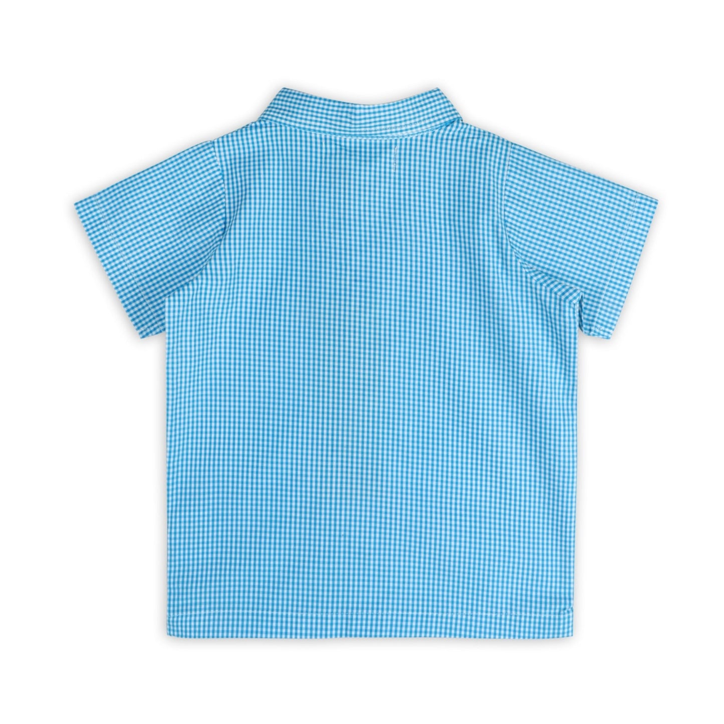 Columbia Blue Gingham Boy Shirt - LARILI