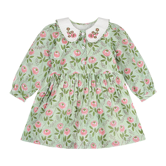 Emerald Bloom Floral Dress