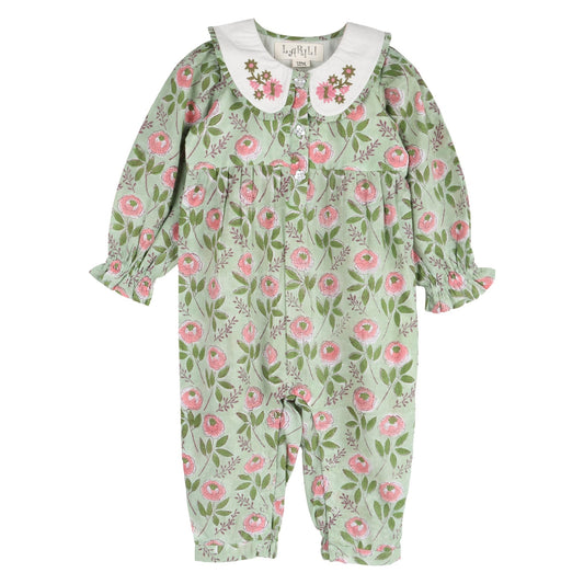Emerald Bloom Floral Jumpsuit