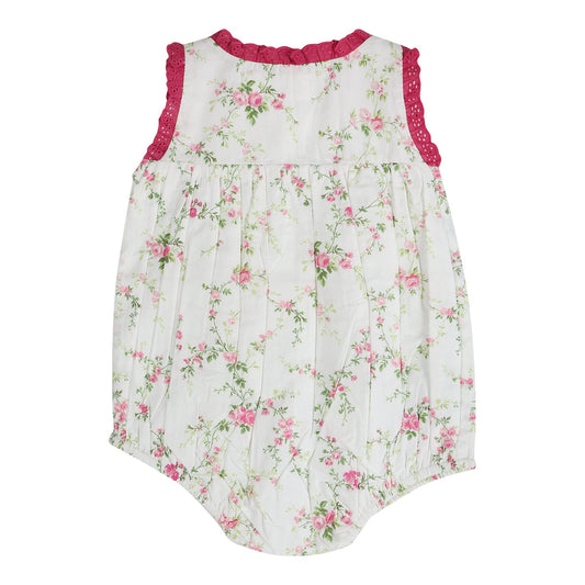 Victorian Rosebud Charm Sleeveless Girl Romper