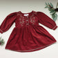 Red Cord Embroidered Christmas Dress