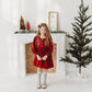 Red Cord Embroidered Christmas Dress