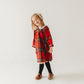 Red Plaid Girl's Christmas Dress Embroidery