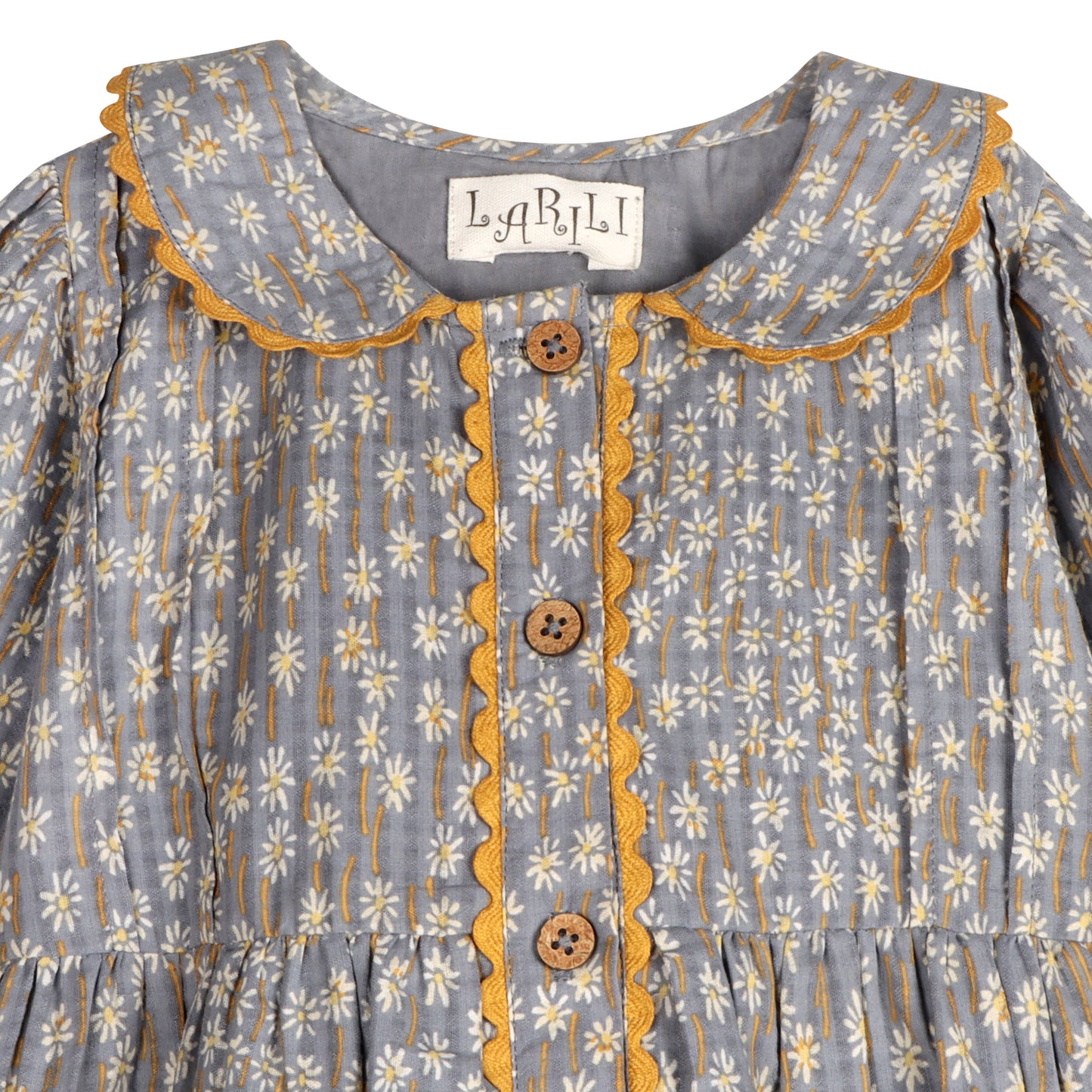 Whispering Florals Grey Cotton Printed Dress