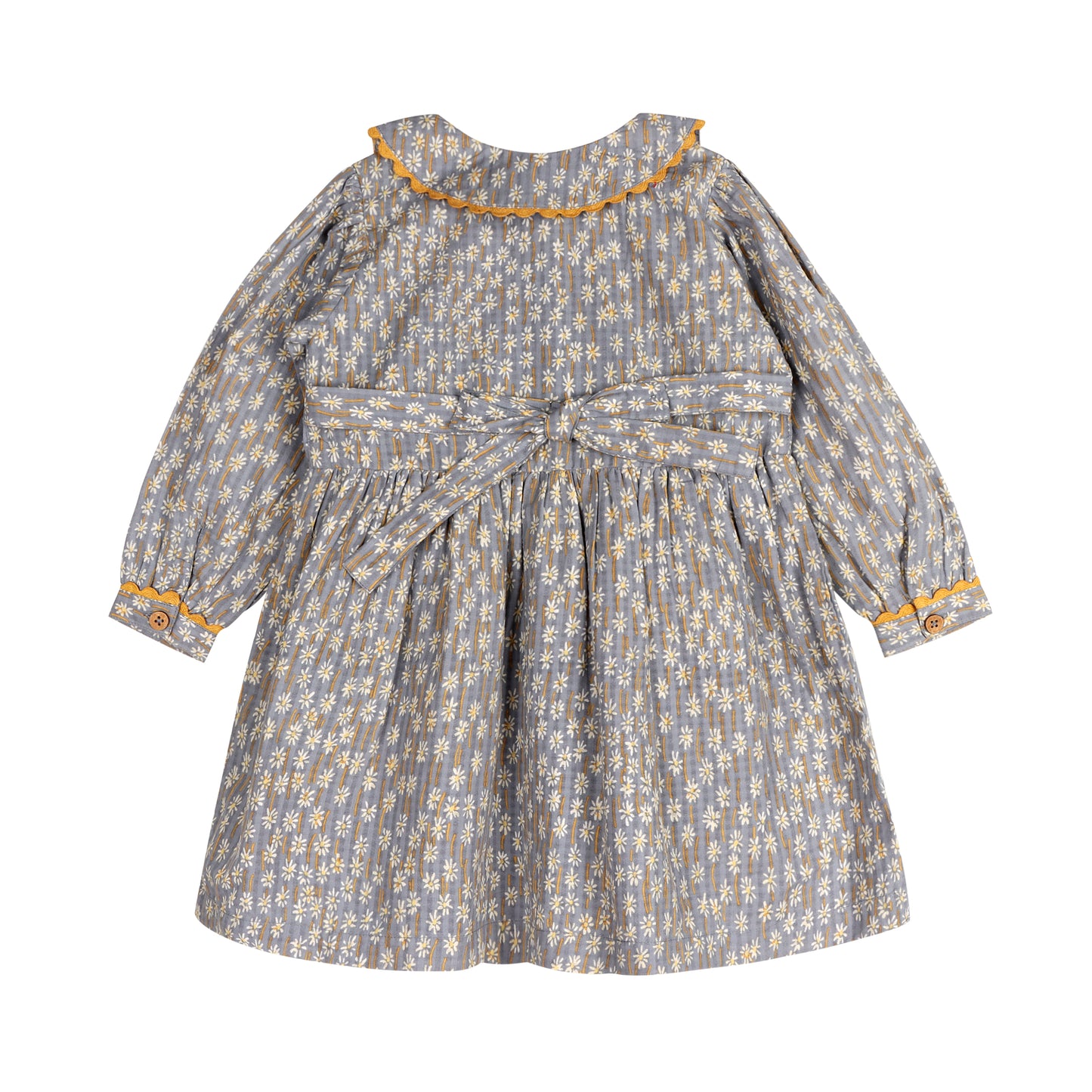 Whispering Florals Grey Cotton Printed Dress