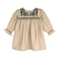 Meadow Breeze Linen Embroidered Oasis Dress