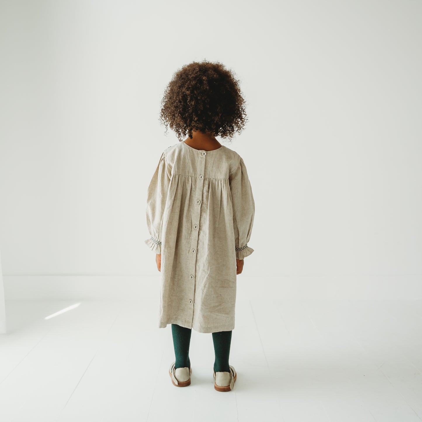 Meadow Breeze Linen Embroidered Oasis Dress