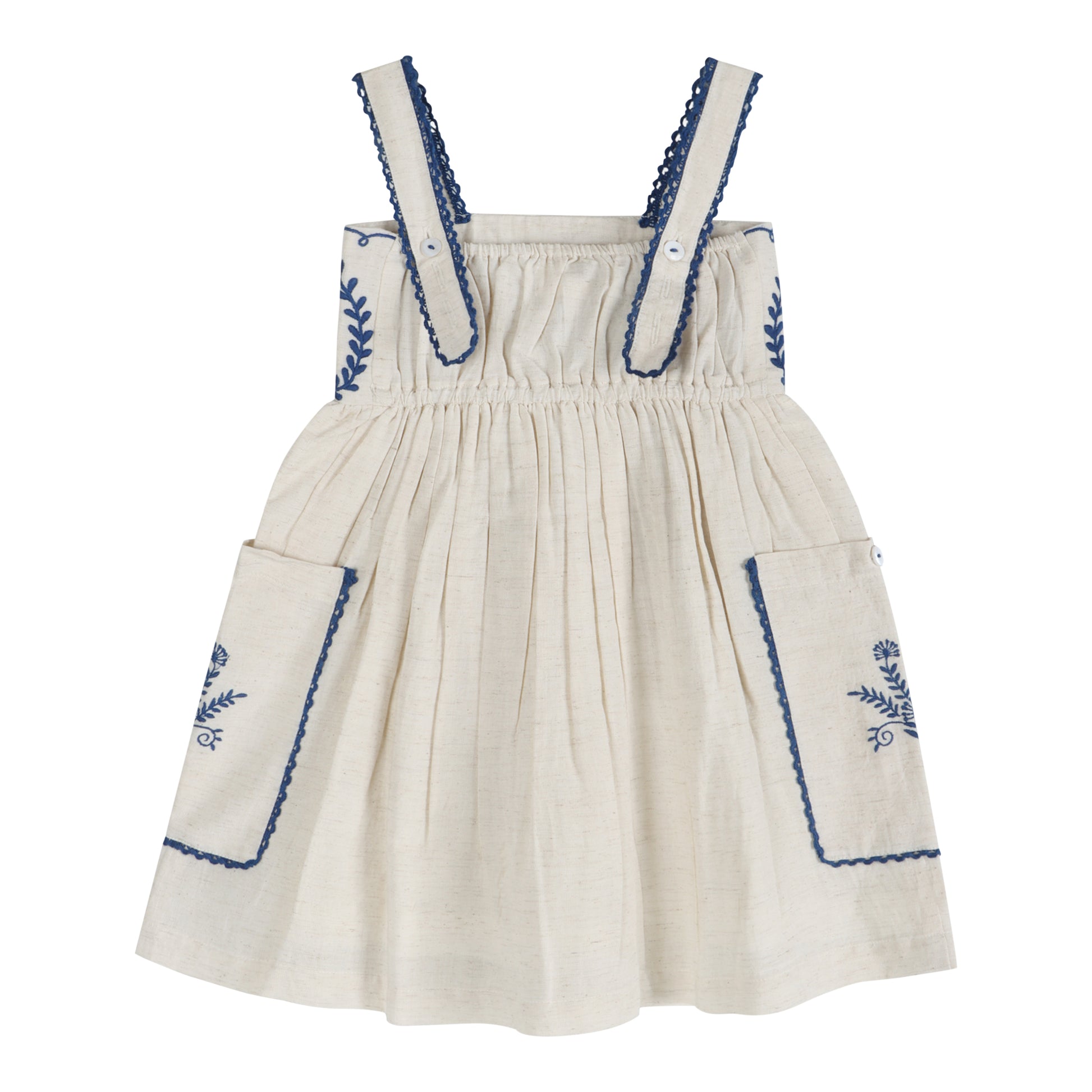 Azurea Linen Embroidery Dress