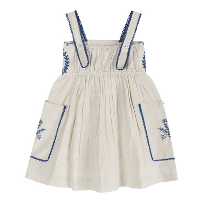 Azurea Linen Embroidery Dress