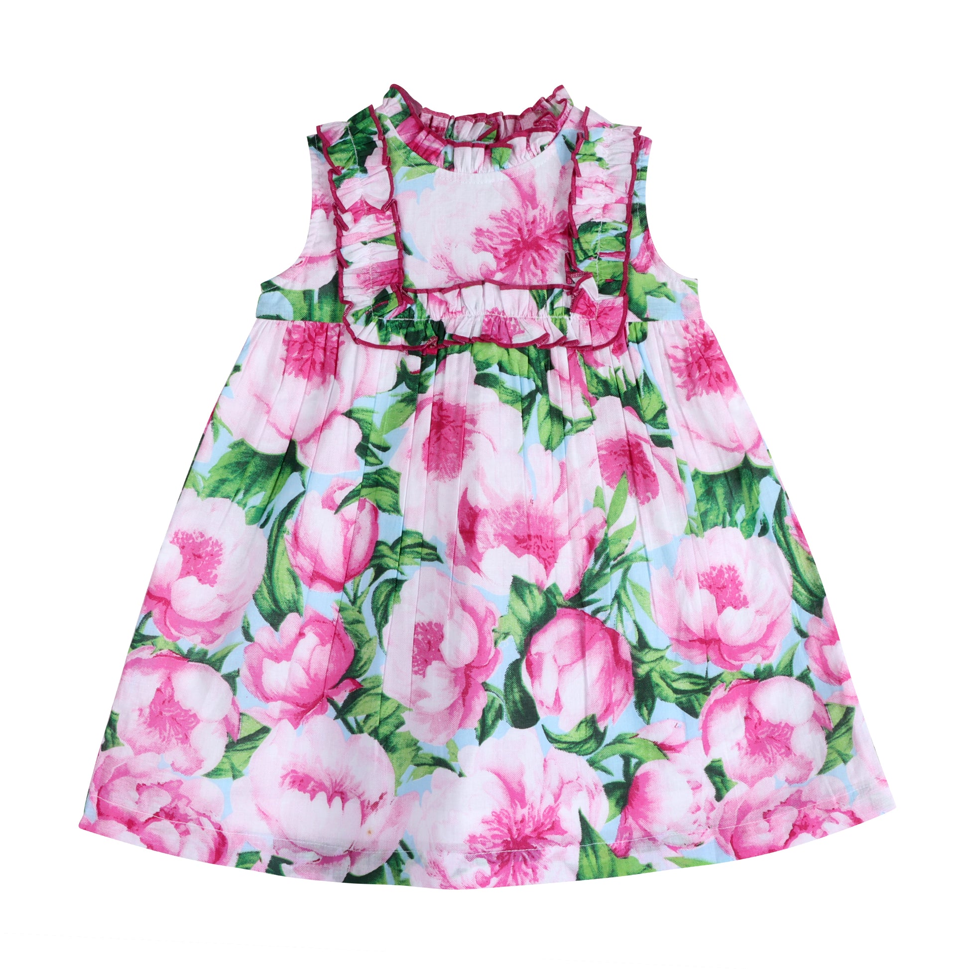 Pink Peony Ruffled Olivia Dress