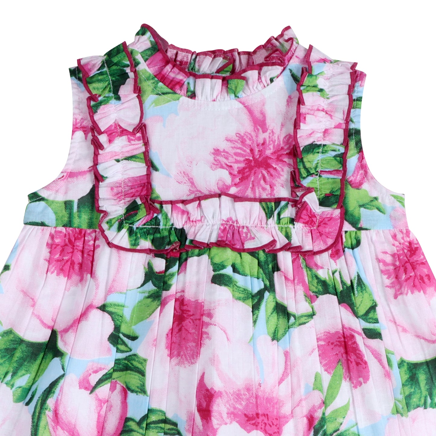 Pink Peony Ruffled Olivia Dress Detail