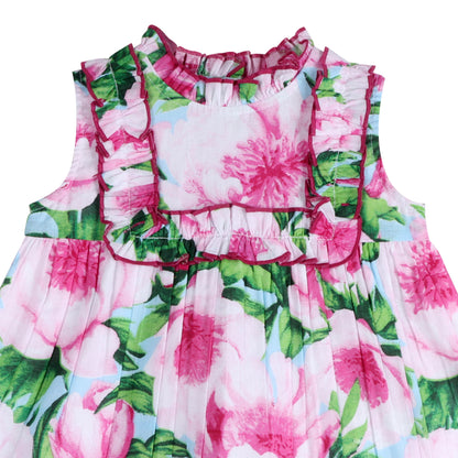 Pink Peony Ruffled Olivia Dress Detail