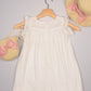 Off-white Lace Yoke Girl's Dobby Dress