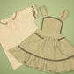 Green Gingham Pinafore Dress and Blouse Set