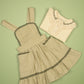 Green Gingham Pinafore Dress and Blouse Set