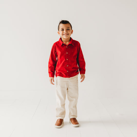 Christmas Carol Red Holiday Boy Shirt