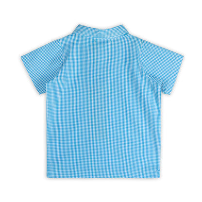 Columbia Blue Gingham Boy Shirt