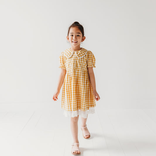 Citrus Gingham Girls Dorothy Dress