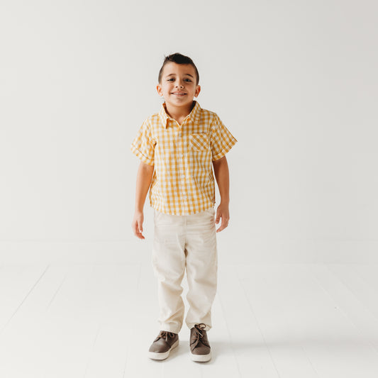 Citrus Gingham Boy Shirt