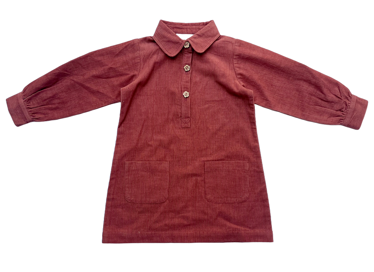 Chutney Roll Up Sleeves Girl's Corduroy Shirt Dress