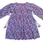 Long Sleeves Pink Bloom Overlap Girl's Cotton Dress