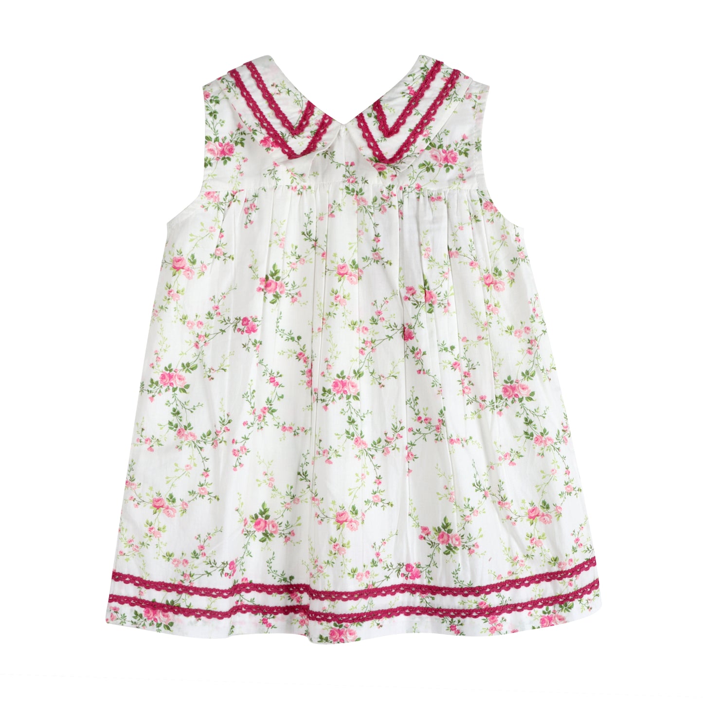 Victorian Rosebud Charm Sleeveless Dress