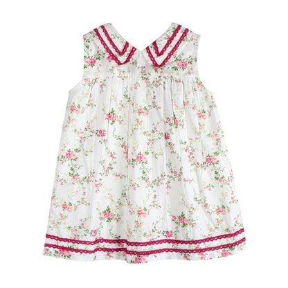 Victorian Rosebud Charm Sleeveless Dress