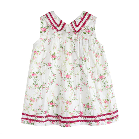 Victorian Rosebud Charm Sleeveless Dress