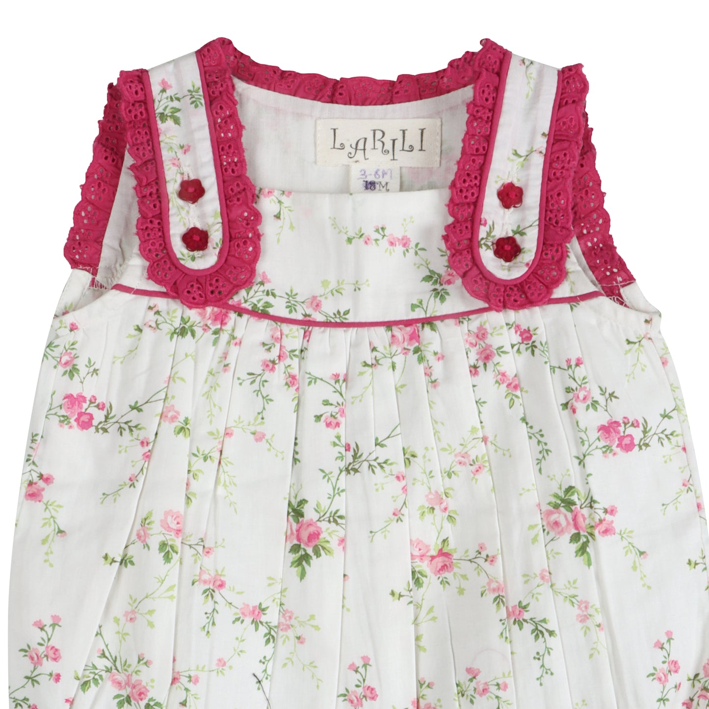 Victorian Rosebud Charm Sleeveless Girl Romper
