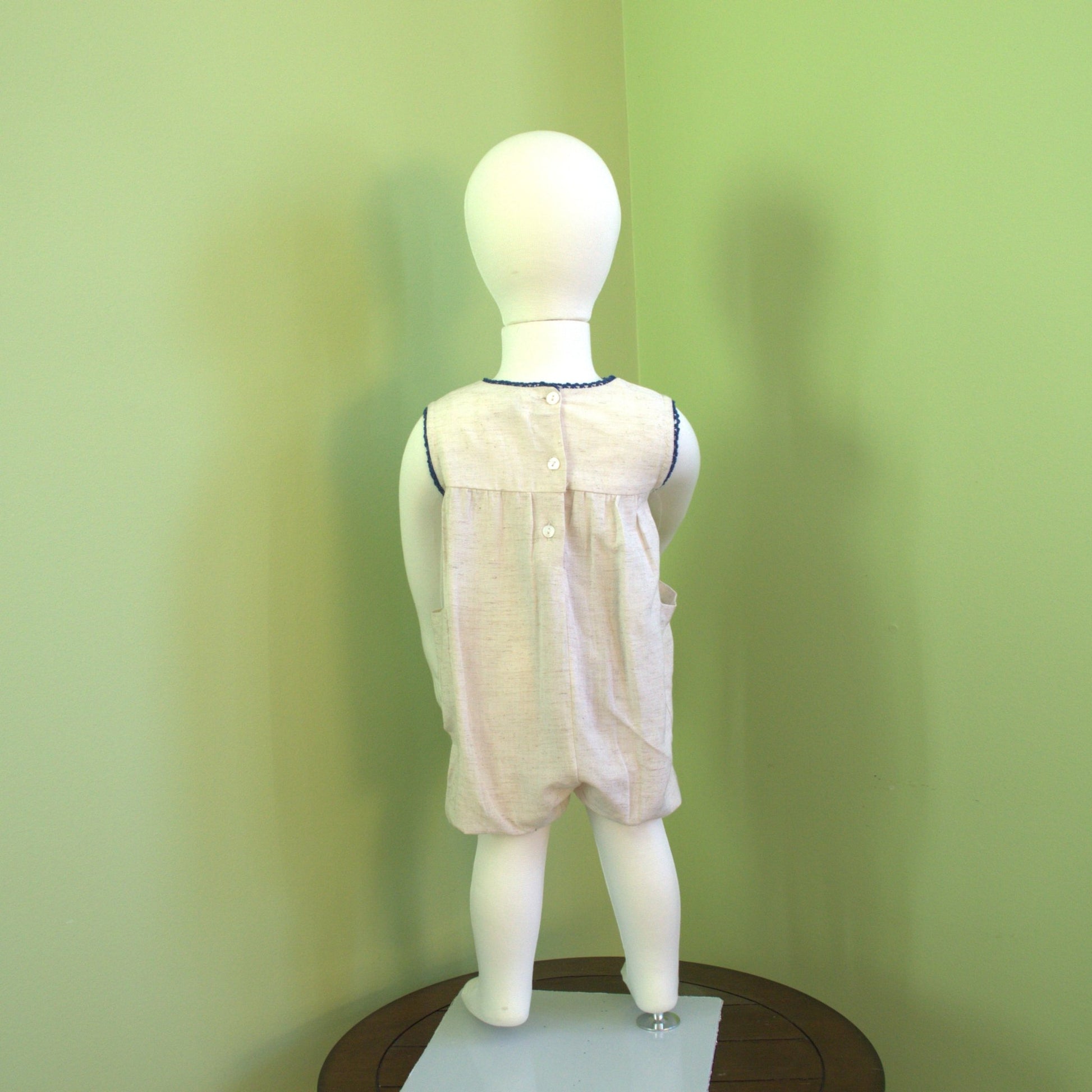 Azurea Linen Embroidery Romper - LARILI