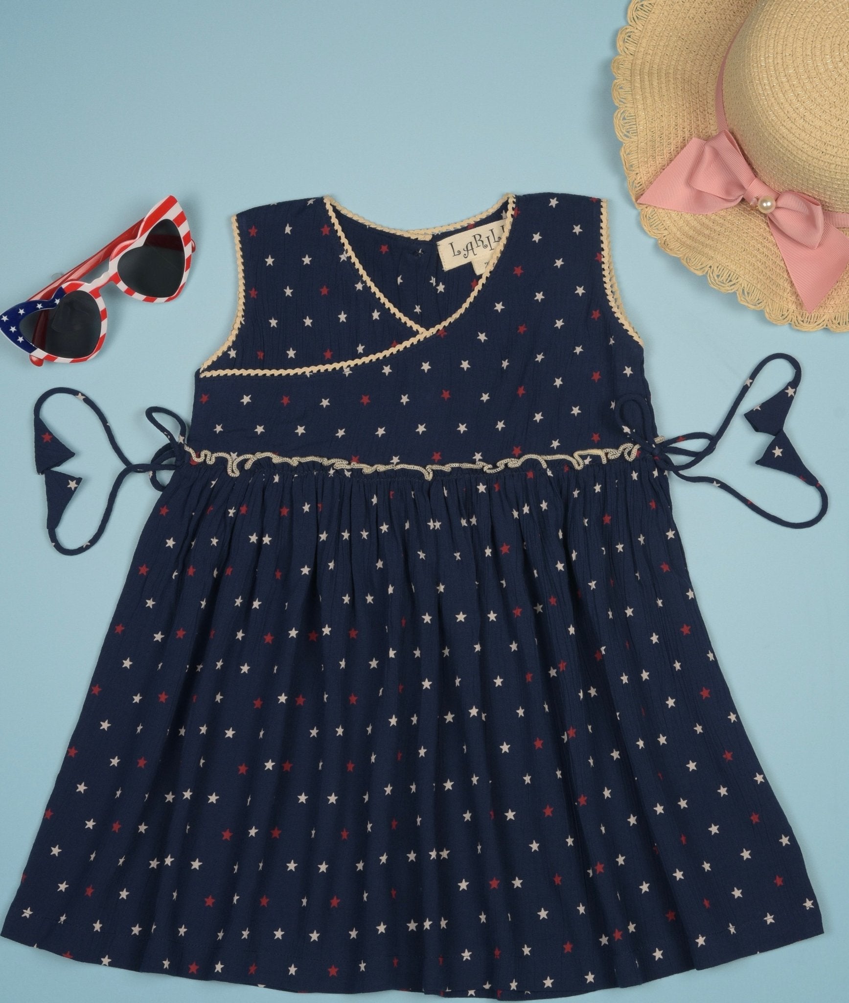 Blue Stars 4th of July Dress 2-8Y | Handmade Blue Stars 4th of July Dress 2-8Y | Handmade