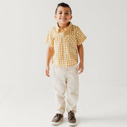 Citrus Gingham Boy Shirt - LARILI