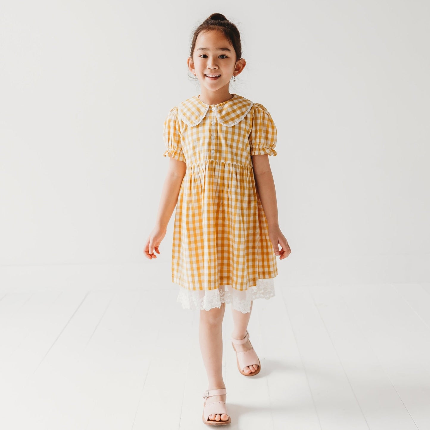 Citrus Gingham Girls Dorothy Dress - LARILI