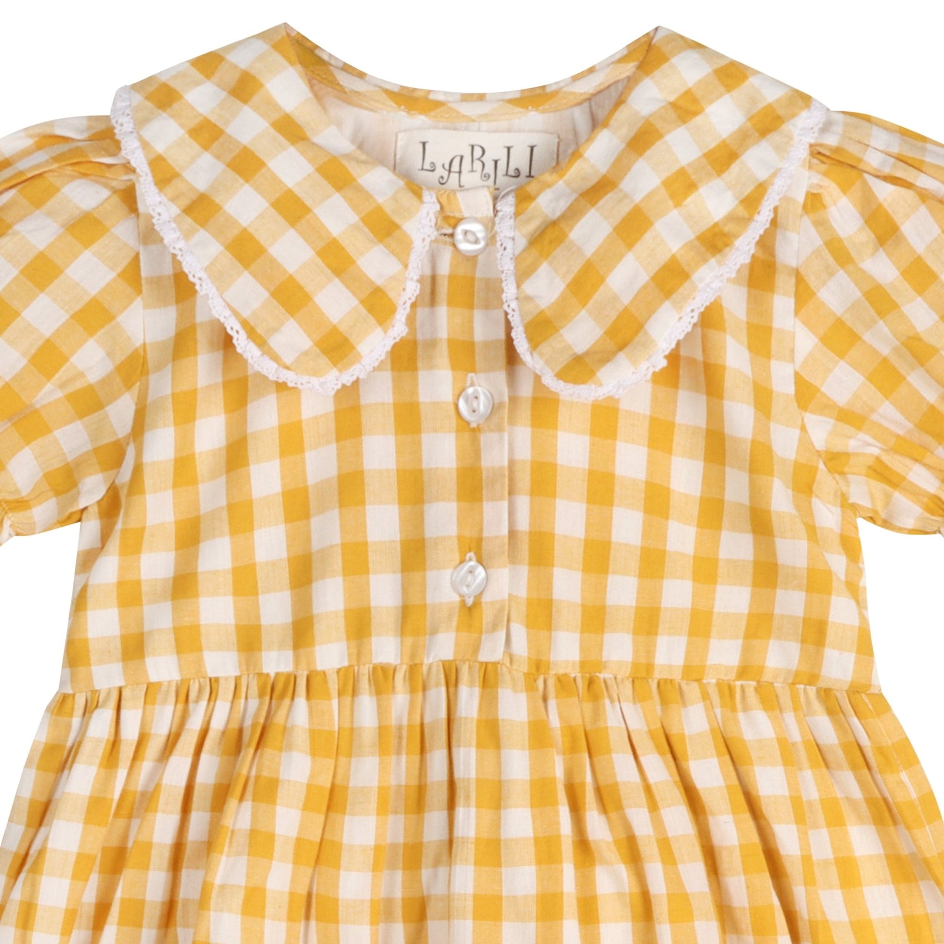 Citrus Gingham Girls Dorothy Dress - LARILI