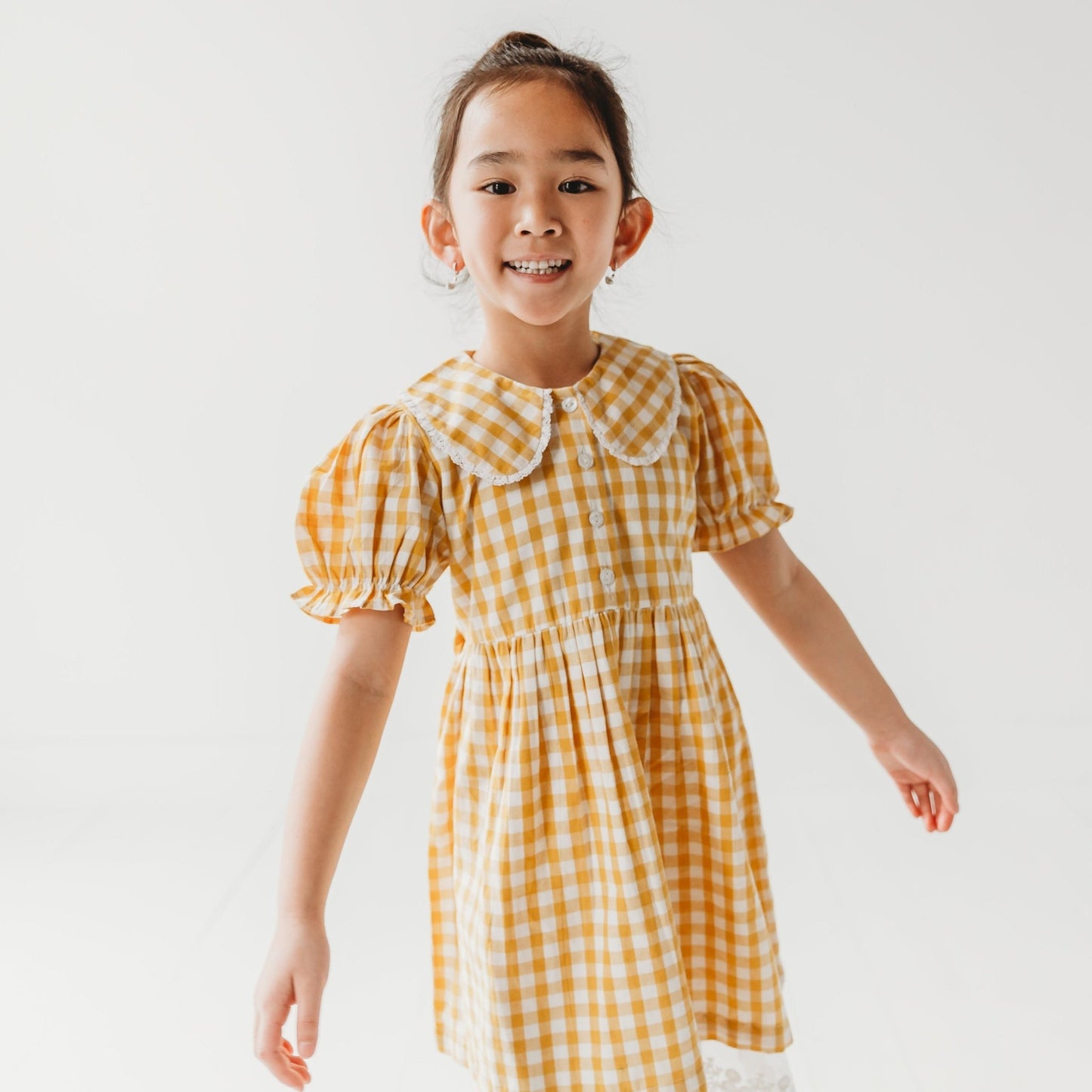 Citrus Gingham Girls Dorothy Dress - LARILI