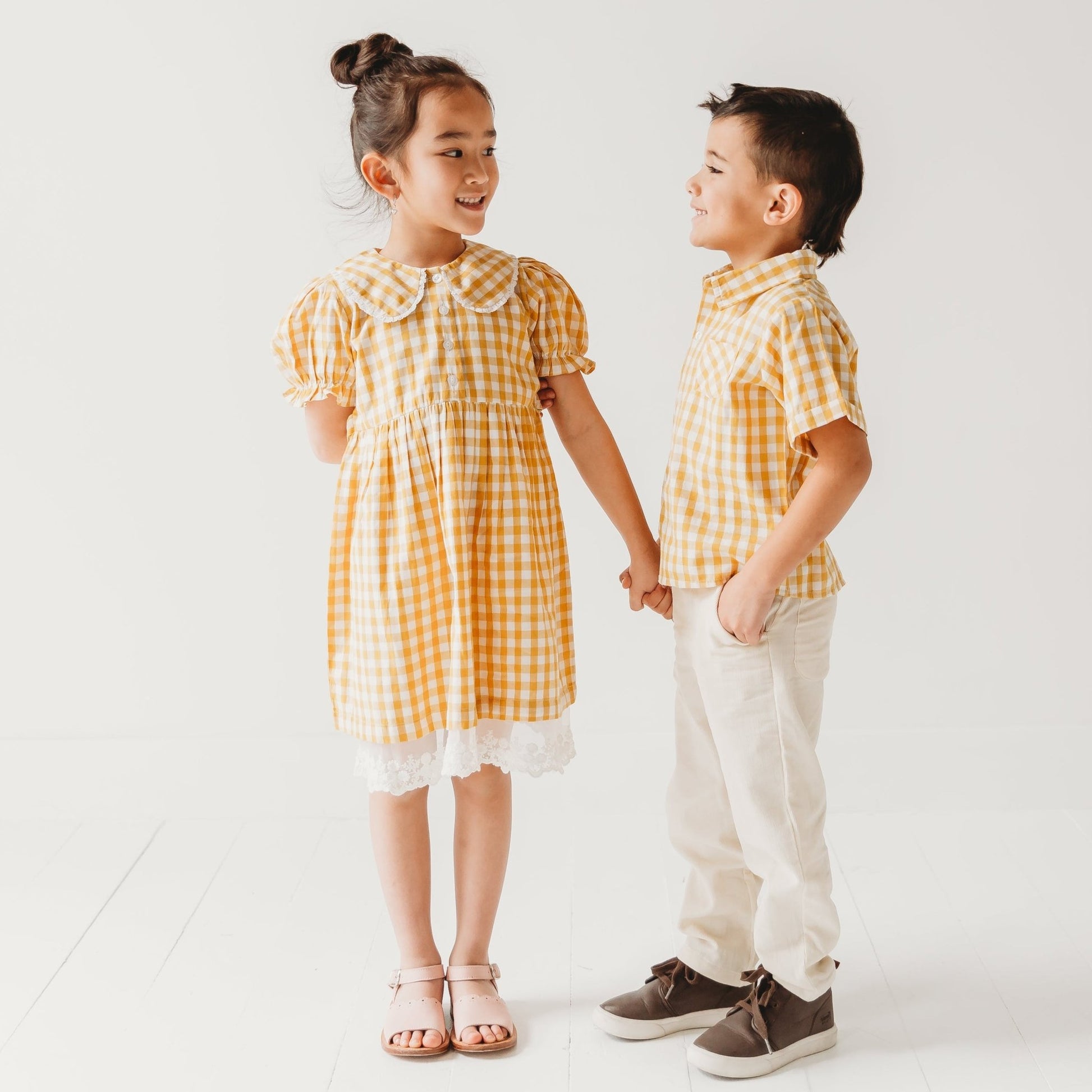 Citrus Gingham Girls Dorothy Dress - LARILI