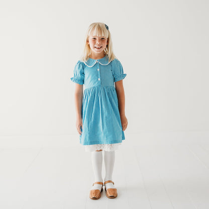 Columbia Blue Gingham Girls Dorothy Dress