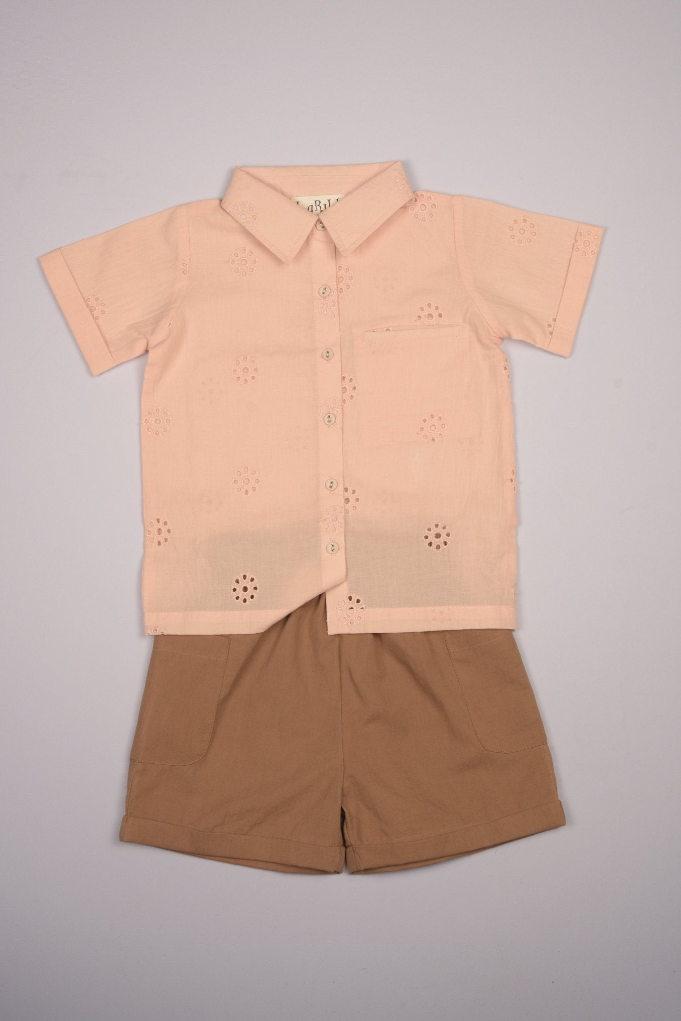 Embroidered Schiffli Boys Shirt and Pant Set - LARILI