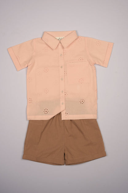 Embroidered Schiffli Boys Shirt and Pant Set - LARILI