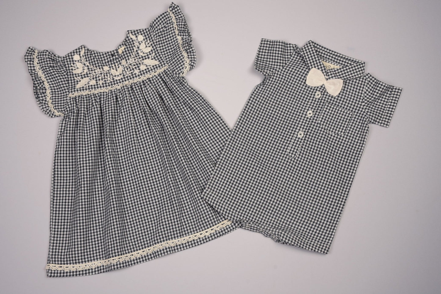 Embroidered Yoke Eith Ruffle Sleeves Dress - LARILI