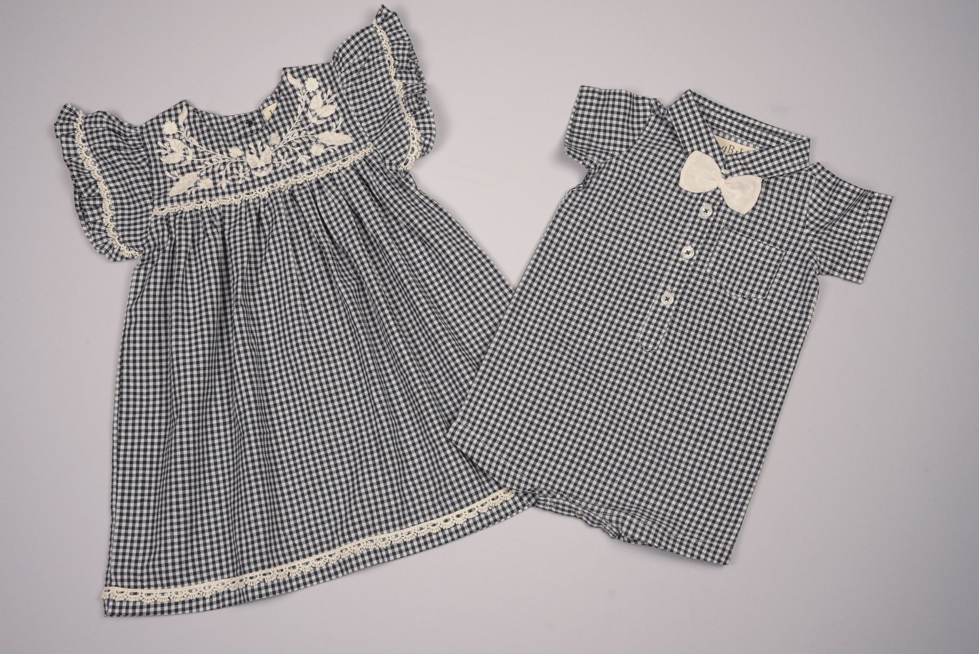 Embroidered Yoke Eith Ruffle Sleeves Dress - LARILI