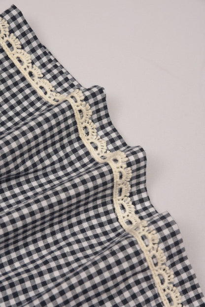 Embroidered Yoke Eith Ruffle Sleeves Dress - LARILI