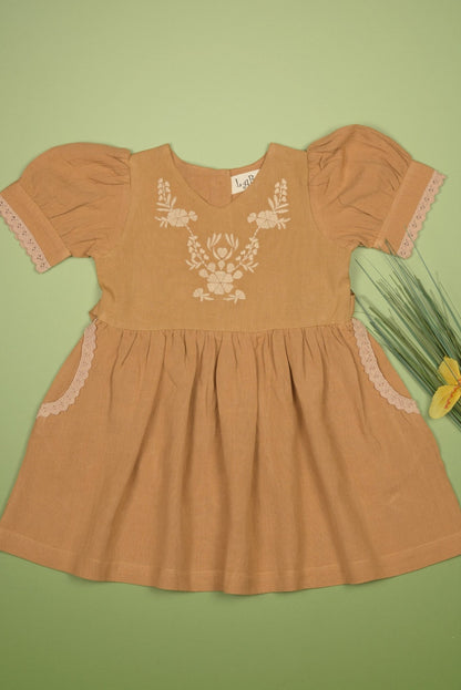 Embroidered yoke with Puff Sleeves - LARILI