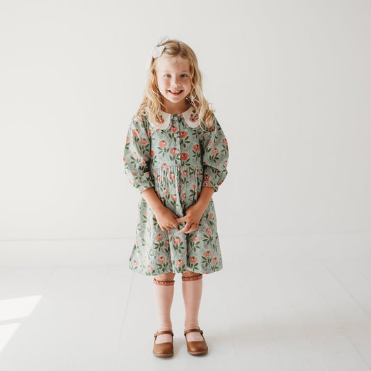 Emerald Bloom Floral Dress