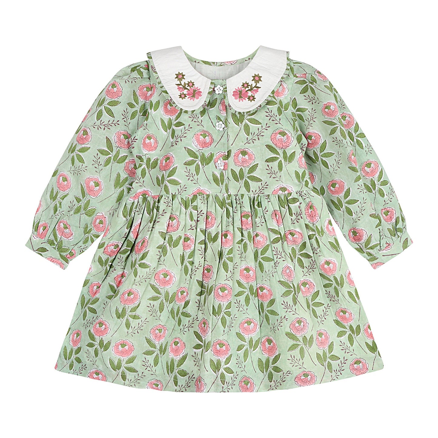 Emerald Bloom Floral Dress