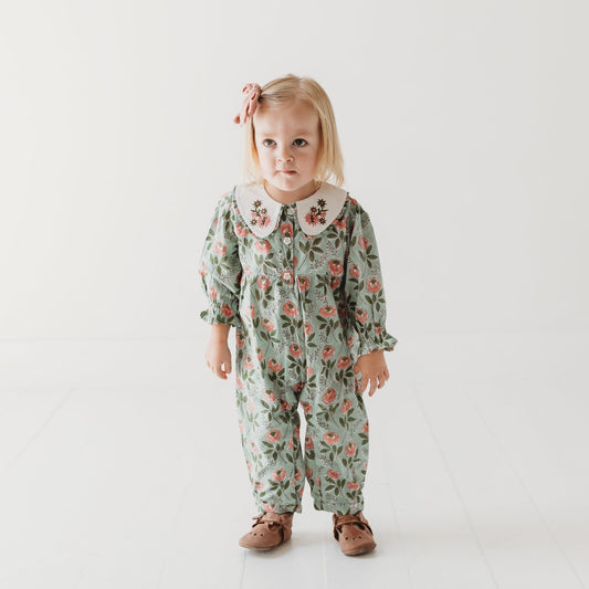 Emerald Bloom Floral Jumpsuit