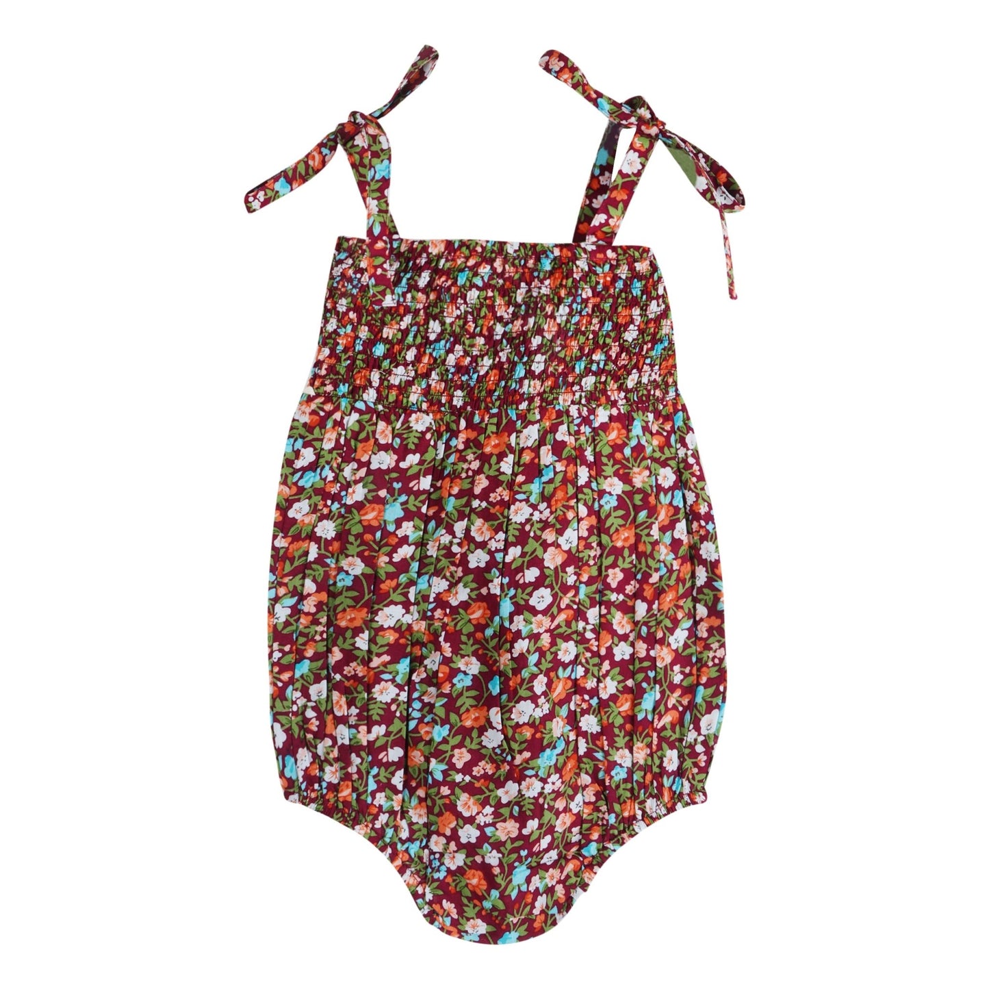 Fuschia Floral Strappy Girl Romper