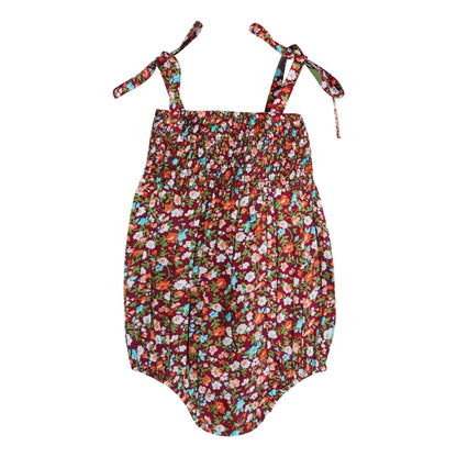 Fuschia Floral Strappy Girl Romper
