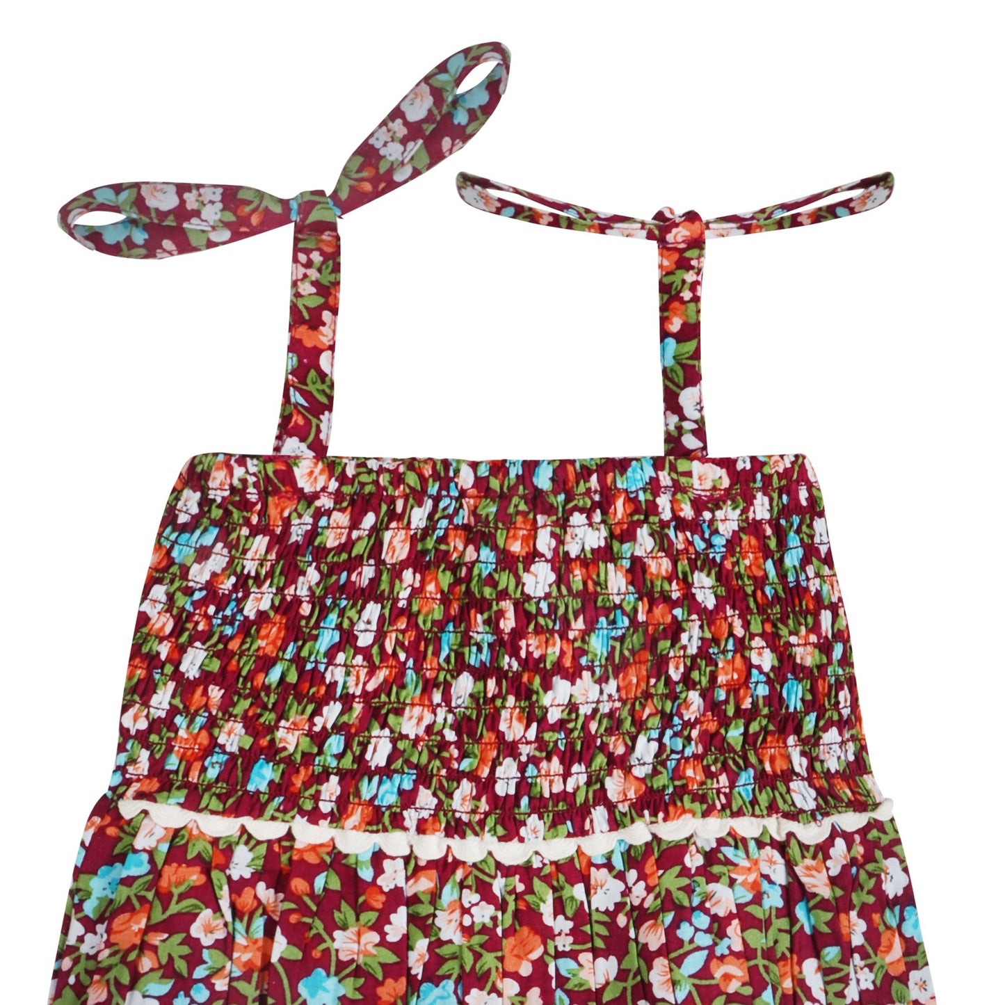 Fuschia Floral Strappy Girl Romper