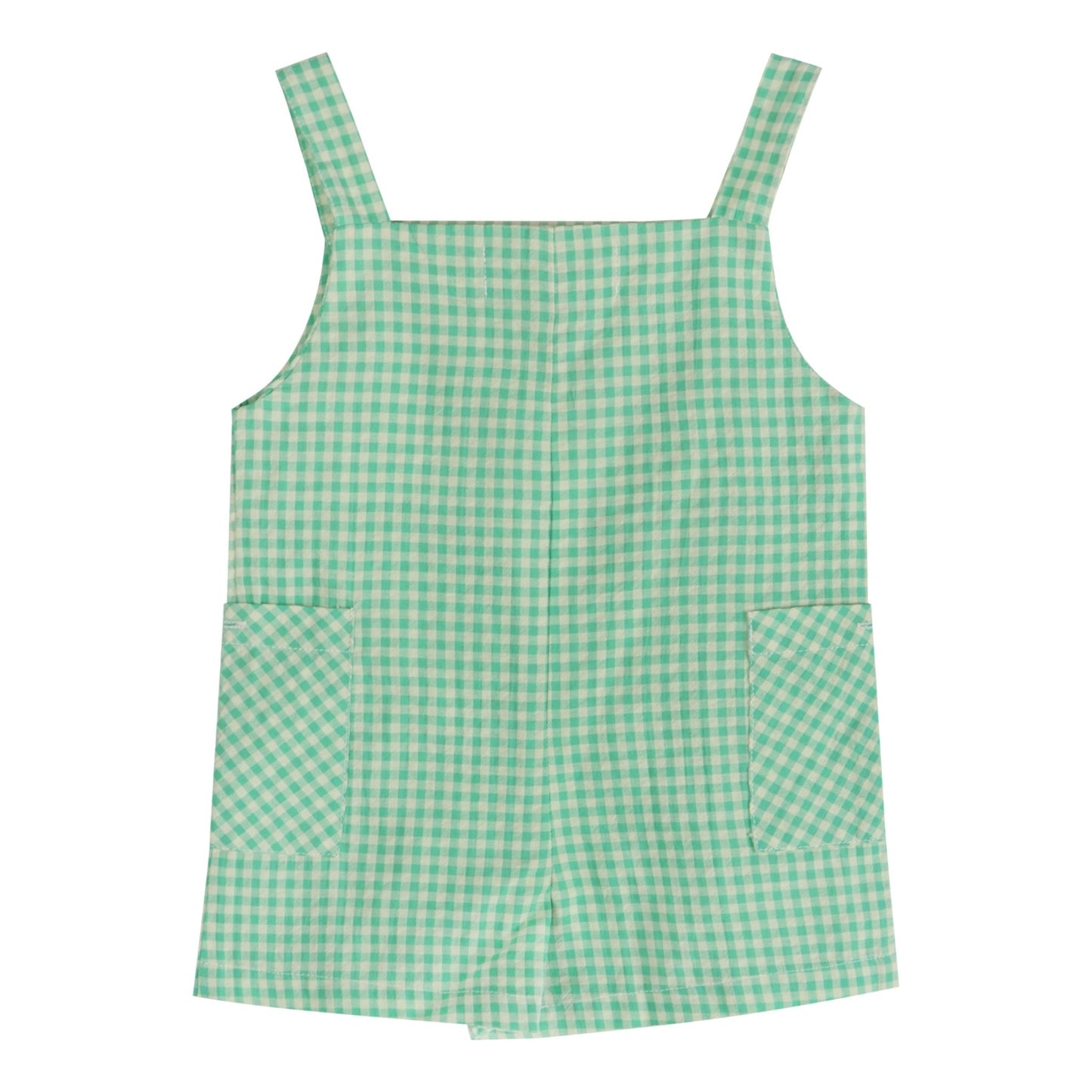 Green Gingham Boy Romper